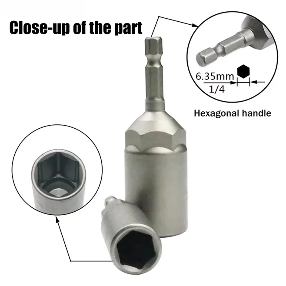 Length Deepen Impact Socket Adapter 5.5-19mm Power Nut Driver Socket Set 1/4-inch Screwdriver Key Head Hand Tool Set