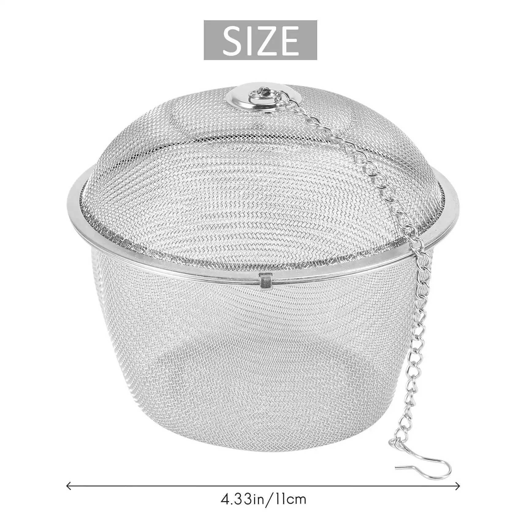 &A11I Extra Large Stainless Steel Twist Lock Mesh Tea Ball Tea Infuser with Hook Chain