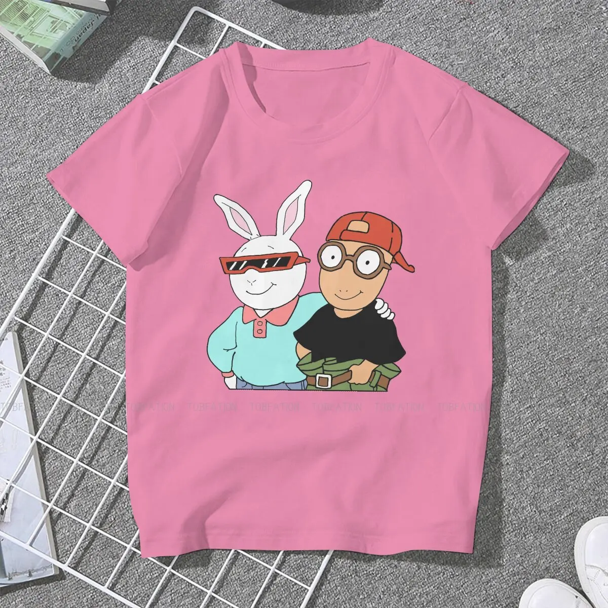 And Buster  Newest TShirts Arthur Timothy Read Children Cartoon Woman Graphic Fabric Streetwear T Shirt Round Neck Oversized 5XL