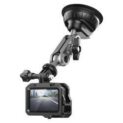 Vehicle Window Windshield Camera Mount 360 Adjustable Car Suction Cup Mount Holder 1/4 Inch for GoPro Insta360 DJI Action Camera