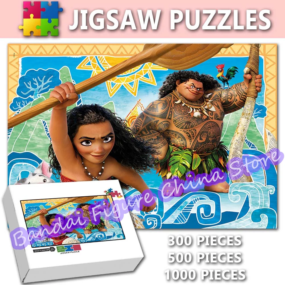 

Disney Puzzle Princess Moana 300/500/1000 Pieces Ocean Adventure Anime Jigsaw Puzzles Kids Stress Relief Toys Christmas Gifts