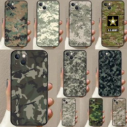 US ARMY Digital Camouflage Case For iPhone 16 15 14 13 12 11 Pro Max XS XR X Plus 12 13 Mini Bumper Back Cover