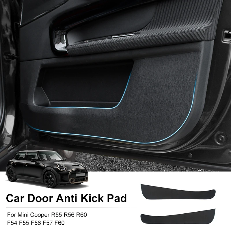 For Mini Cooper F56 F55 F54 F60 F57 R55 R56 R60 Auto Door Anti-Kick Mat Sticker Soil-Proof Children's Kick Pad Car Accessories