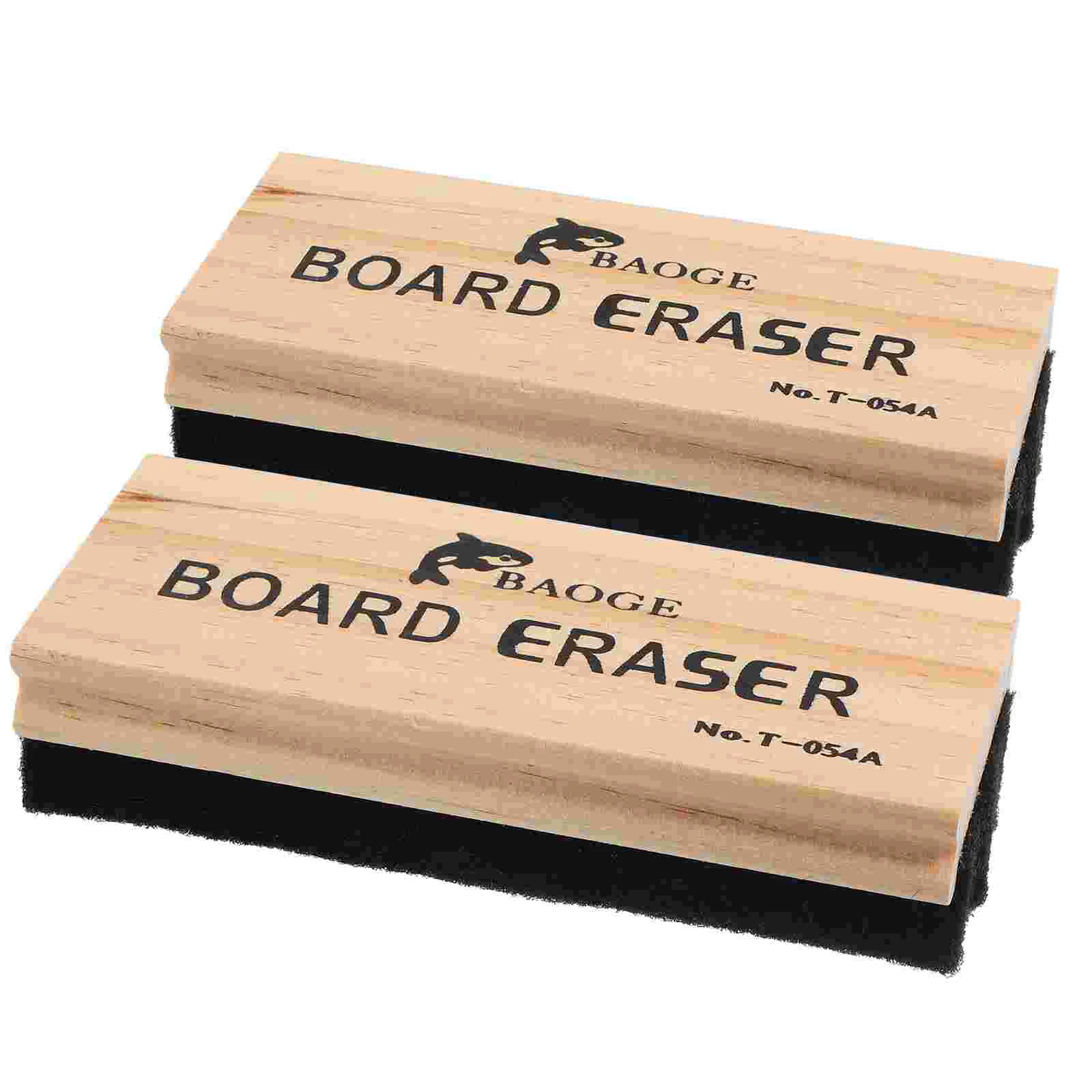 2 Pcs White Chalk Wood Chalkboard Eraser Wool Felt Blackboard Office Accessories