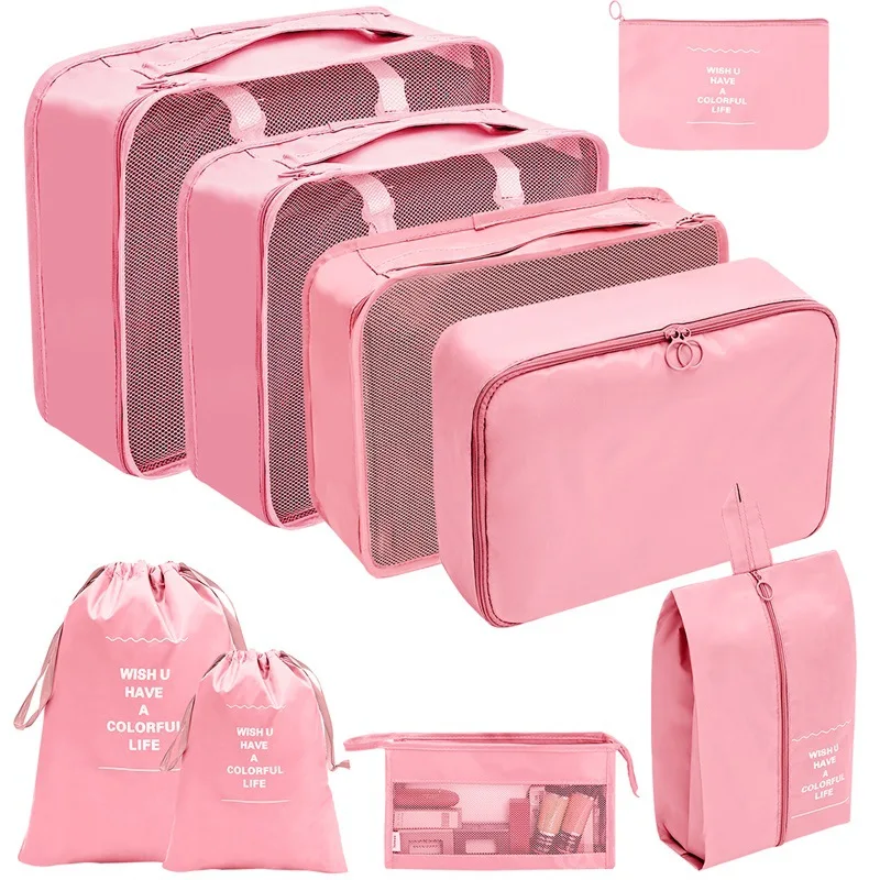 7/8/9/10 Stuks Set Reisorganisator Opbergzakken Koffer Verpakking Cubes Set Koffers Draagbare Bagage Kleding Schoen netjes Pouch Opvouwbaar