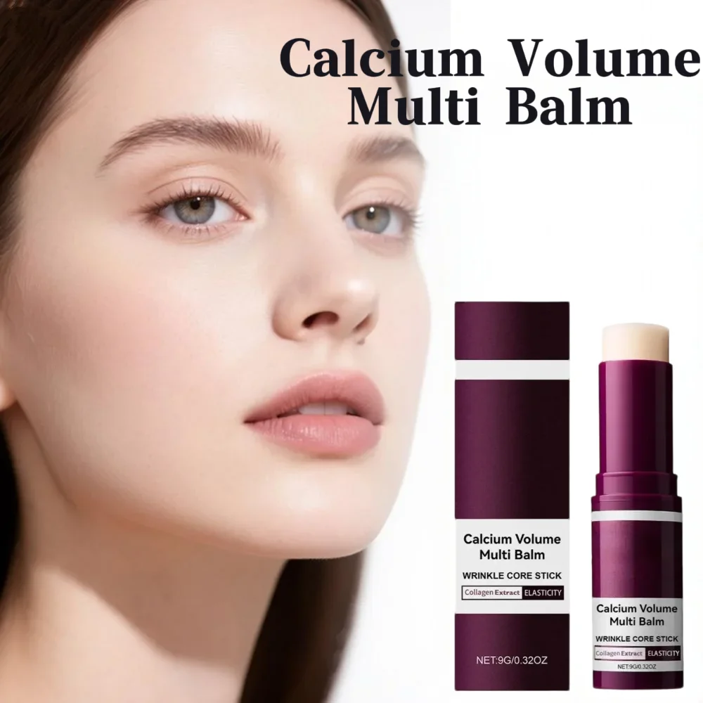 Bálsamo múltiple con volumen de calcio, barra coreana para el cuidado de la piel, crema facial y para ojos, colágeno, hidratación profunda, antiarrugas, adecuado para premaquillaje