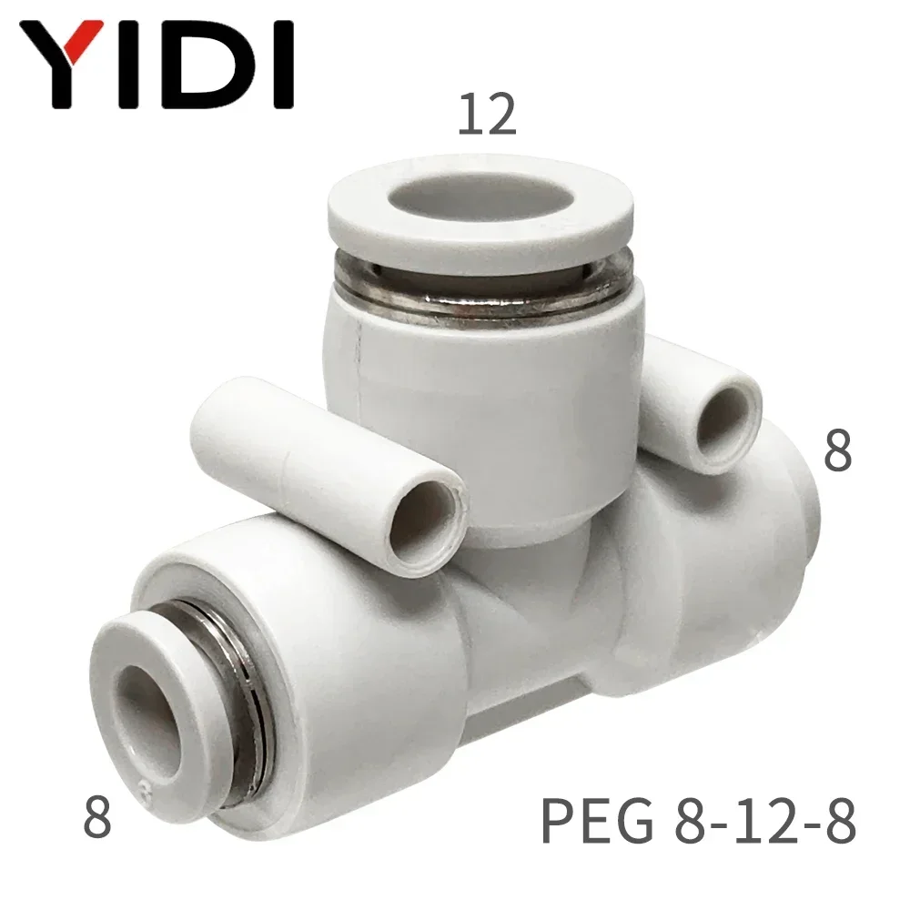 5 10pcs PEG 4mm 6mm Air Compressor Hose Tube Quick Release Push in Fitting Tee Pneumatic Pipe Connector Connection 8mm 10mm 12MM view 3