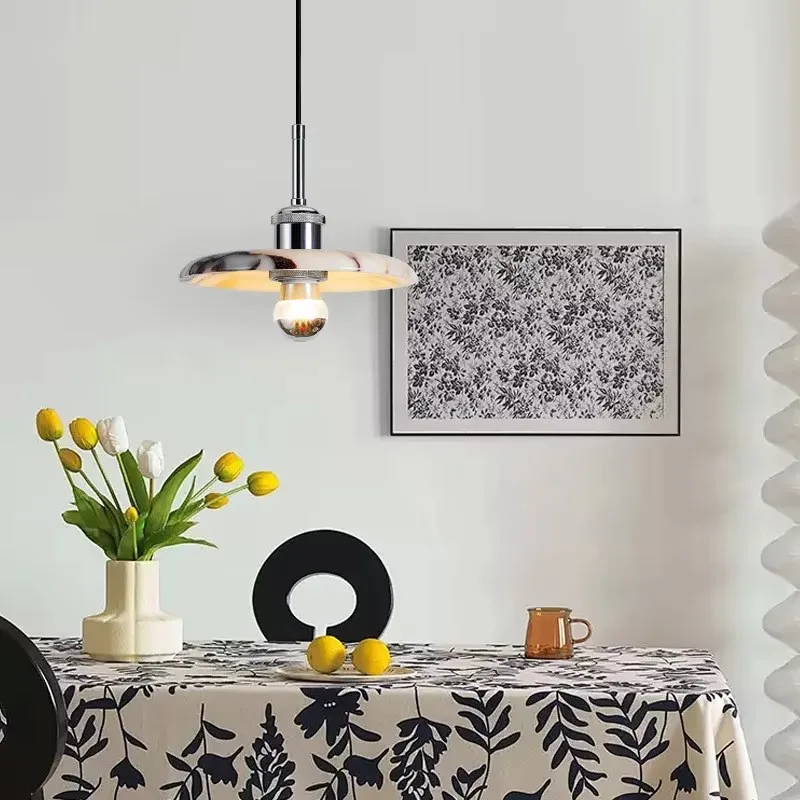 

Marble LED Pendent Lamp Hotel Living Room Bedroom Home Decor Luxury Hanging Lighting Modern Atmosphere Decoration Pendent Light