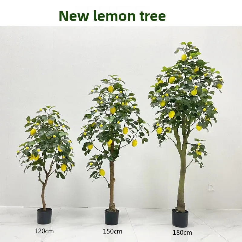 

Simulation lemon tree potted home decoration green plant bonsai large plant fruit tree living room floor ornaments