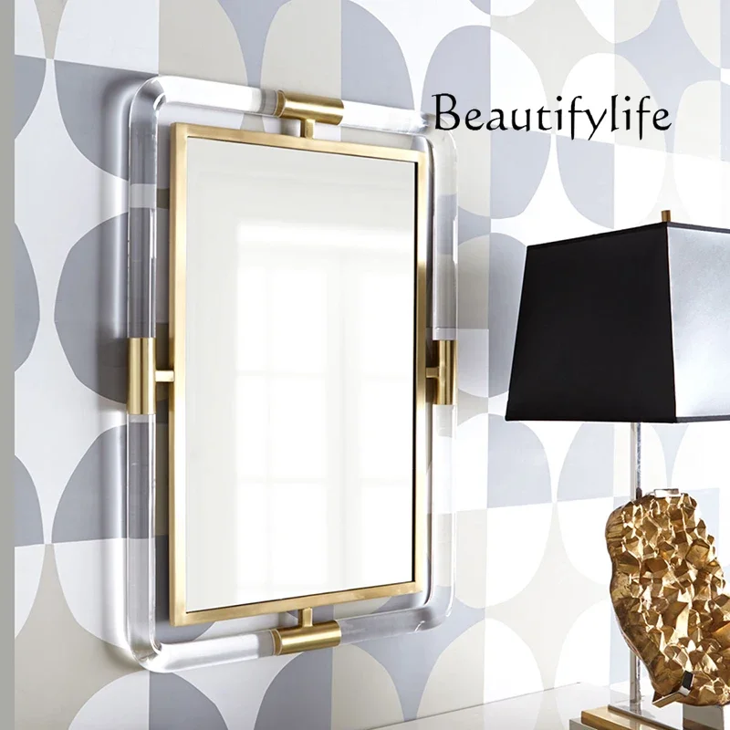 

M Light Luxury Bathroom Mirror Acrylic Stainless Steel Cosmetic Mirror Nordic Porch Decorative Mirror Post-modern Wall Decoratio
