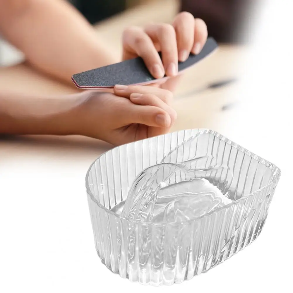 Nail Soaking Bowl Reusable Transparent Textured Clean Fingertip Acrylic Soak Finger Manicure Bowl Women Nail Accessories