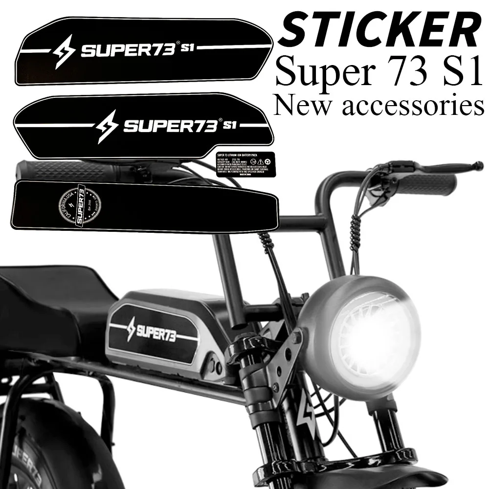 

FOR Super 73 S1 S2 RX 73-S1 Electric Bike Track Racing Battery Sticker Decal Offroad Racing Flat Replacement Universal Accessory