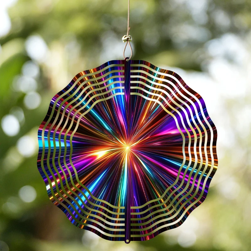 3D Mandala Wind Spinner - Double-Sided Metal Windmill for Garden, Outdoor Decor and Christmas Gift