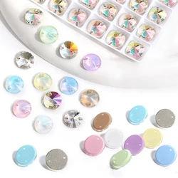 Flatback Rhinestones Crystal Applique for Sewing, Rivoli Stone and Strass for Dress, Sew On Crystal, DIY Glass Beads for Clothes