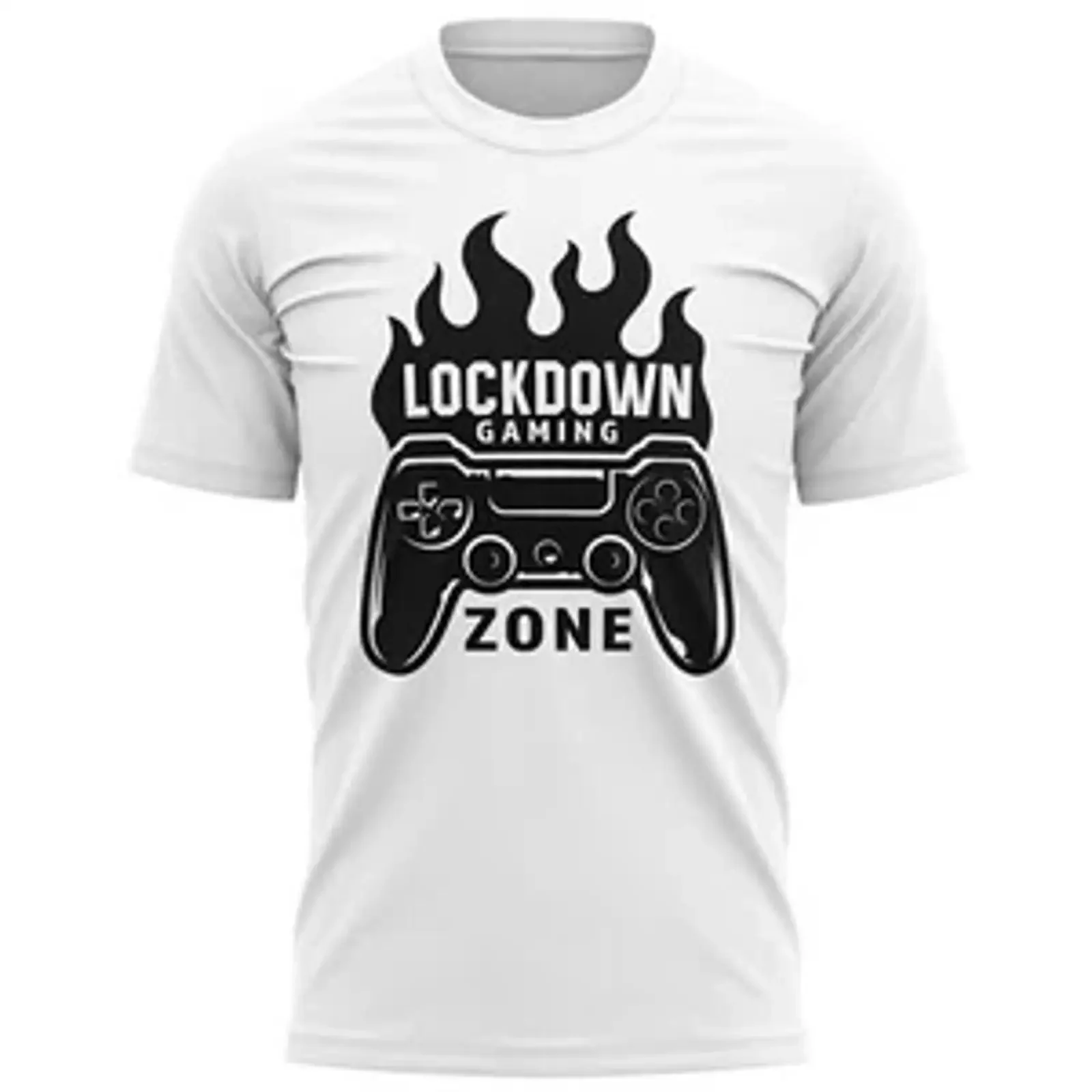 Men's T Shirt Lockdown Gaming Zone Funny 2021 Gamer s for Him Video Game vintage Washed Casual homme Stretched graphic Slightly