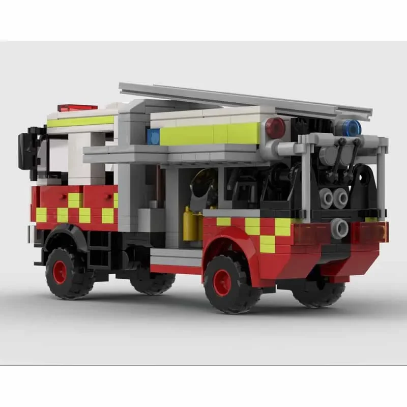 MOC-210828 Building Block City Rescue Level 1 Water Tank Fire Truck, 459 Pieces, Adult Birthday Gift Toy