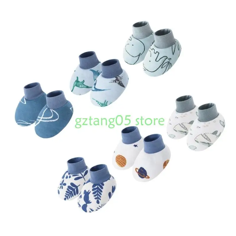 57EE 6 par skarpetek dziecięcych unisex Miękka bawełna Zestaw butów halowych Elastyczne krawędzie Piękny wzór Projektowanie na w