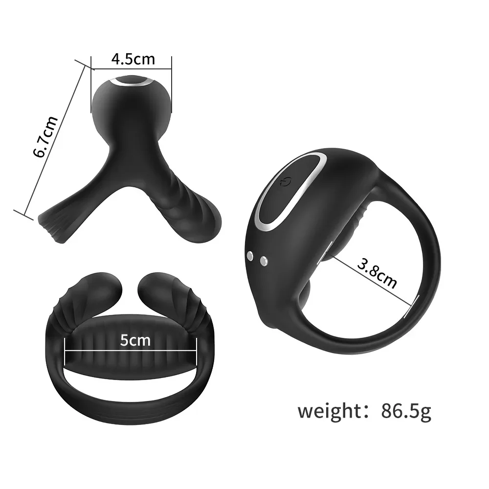 HESEKS خاتم الديك للرجال تهتز حلقة رجل 10 ترددات الاهتزاز خواتم الديك تأخير القذف حلقات القضيب ألعاب مثيرة للكبار #6