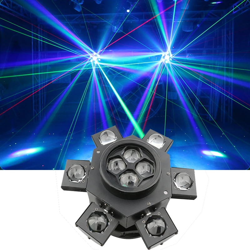 

Party Light Dj Led Bee Moving Head Light With Red Green Laser RGBW 4 IN 1 4 Bee Unlimited Rotate Flower Club Wedding KTV Disco