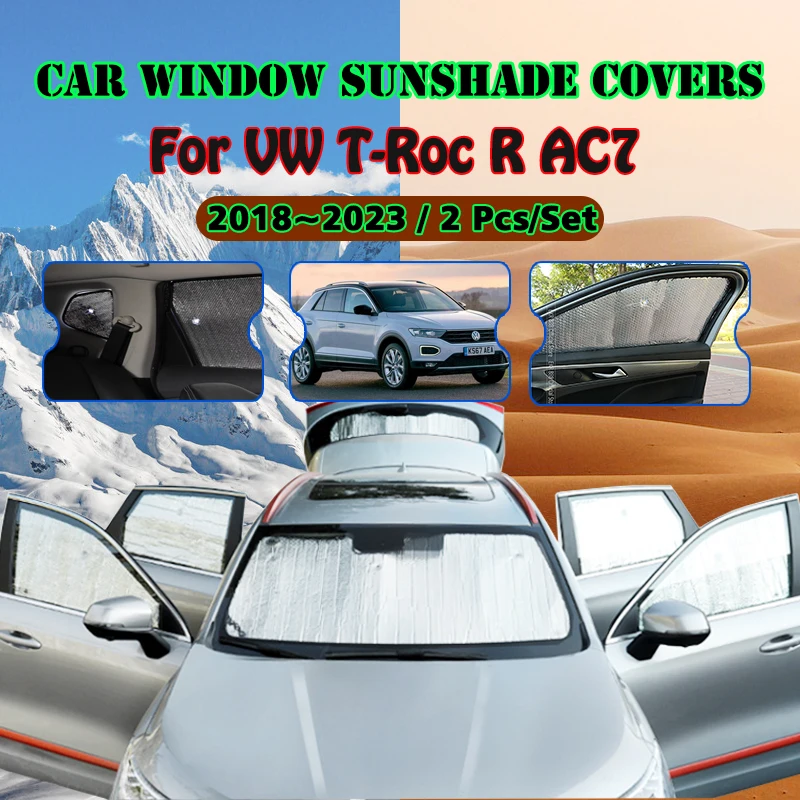 

For Volkswagen VW T-Roc R AC7 2018~2023 2019 2020 Car Window Windshield Sunshade UV Reflector Sun Shade Visor Auto Accessories