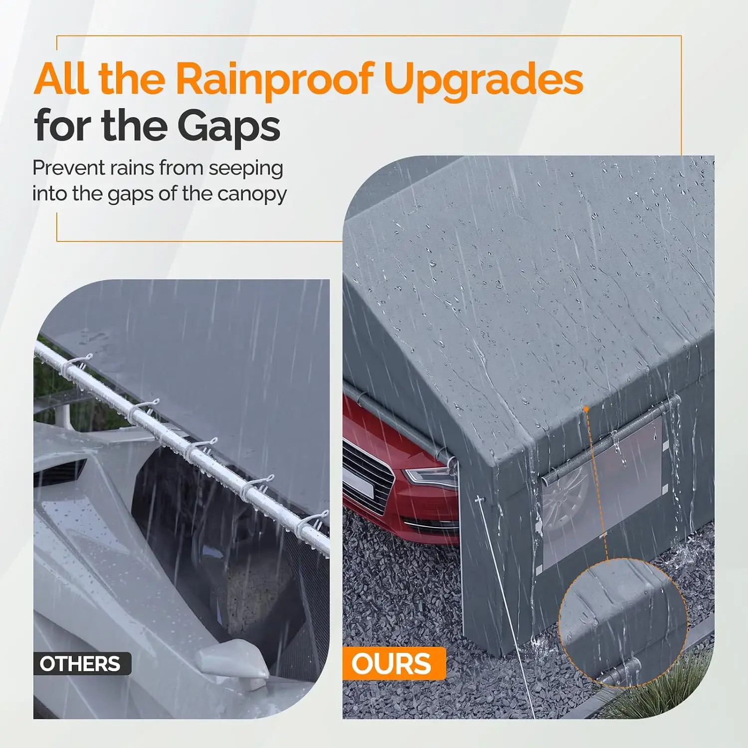 12x20 Heavy Duty Carport with Galvanized Steel Frame, Portable Garage with 2 Roll-up Windows & Doors, Removable Sidewalls