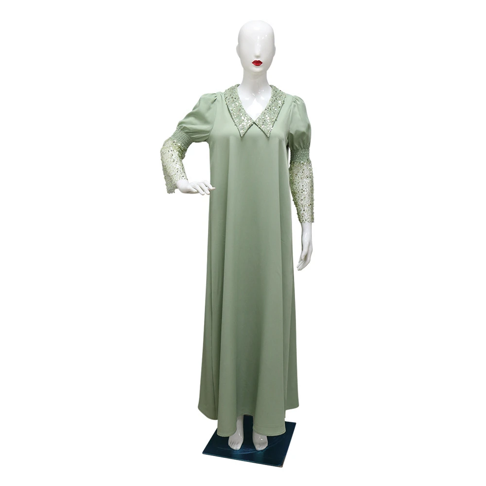 Robes musulmanes femmes fête ouvert Abaya maroc perles ceintures Ramadan robes paillettes caftan Cardigan Robe