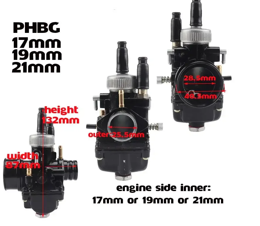 PHBG 17mm 17.5mm 19mm 19.5mm 21mm Carburedor For Yamaha KTM Puch Zuma Jog Scooter 50cc 90cc BWS100 Racing Moto Carburetor Carb