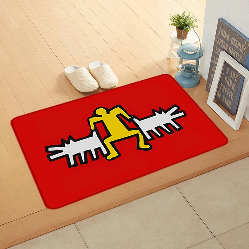 Bathroom Rug Floor Mats Non-slip Hallway Home DecorEntrance Doormat Keiths Harings Fluffy Carpet Living Room Rugs Foot Carpets