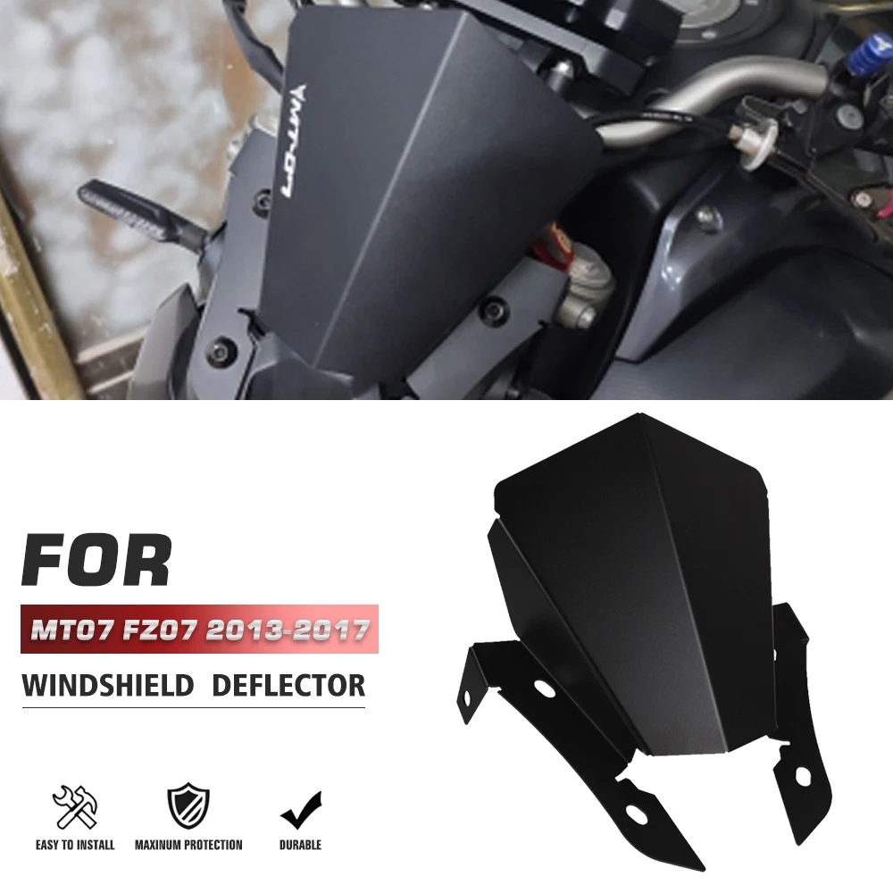 

CNC Front Windshield Accessories For YAMAHA MT07 MT-07 FZ-07 2013 2014 2015 2016 2017 MT 07 Motorcycle Wind Deflector Windscreen