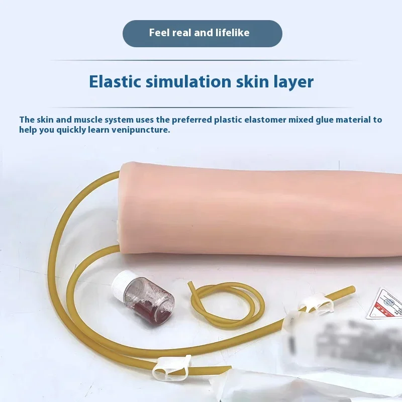 Intravenous Puncture Practice Arm Kit with Infusion Stand PVC Latex Arm with Storage Bag Infusion Training Injection Model