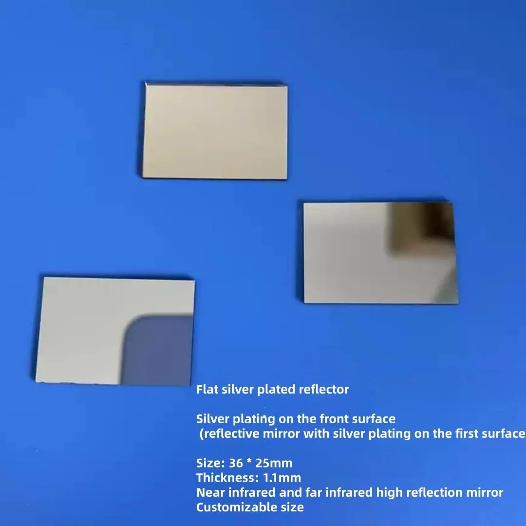 36x25x1.1mm Silver Coated Flat Infrared Mirror Front Surface Reflection Customizable Optical Reflective Element