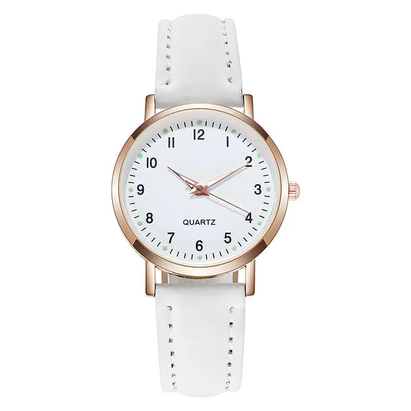 Nuevo reloj digital simple luminoso para mujer, pequeño reloj de ocio de cuero esmerilado fresco, reloj de cuarzo