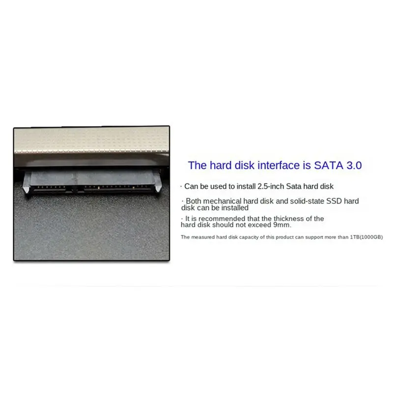 A29F-SATA Second Hard Drive SSD Hard Drive 9.0Mm As Shown All Aluminum Ultra Slim Optical Bay