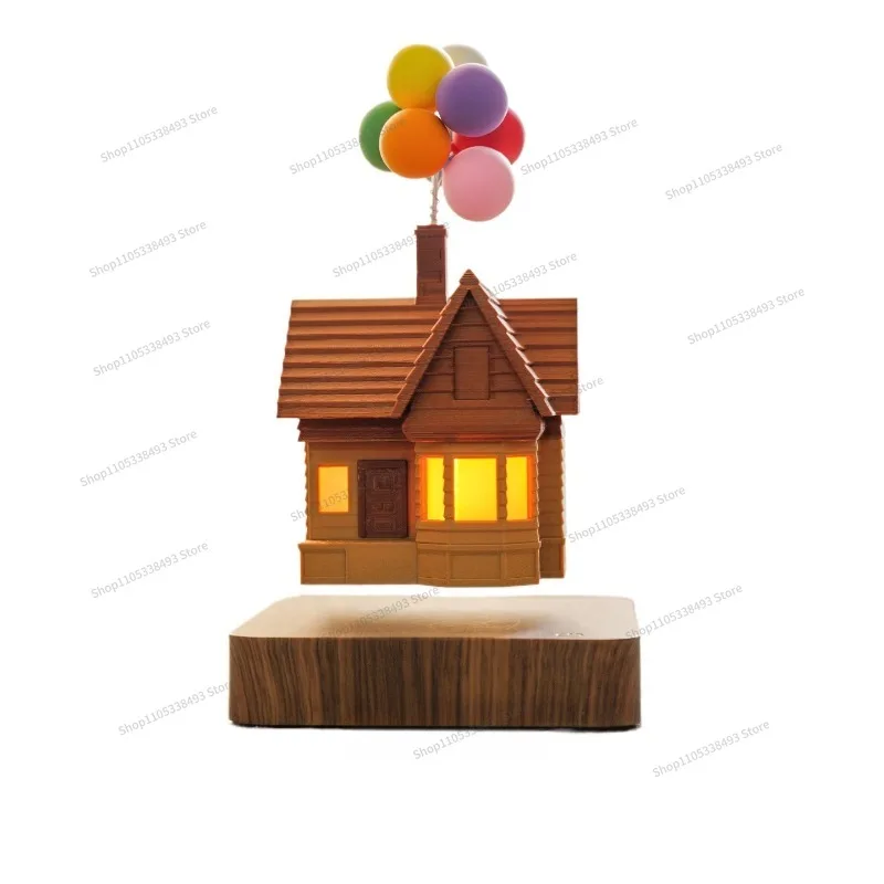 For Maglev Flying House Balloon Wooden House House Tabletop Ornament High-end Christmas Gift