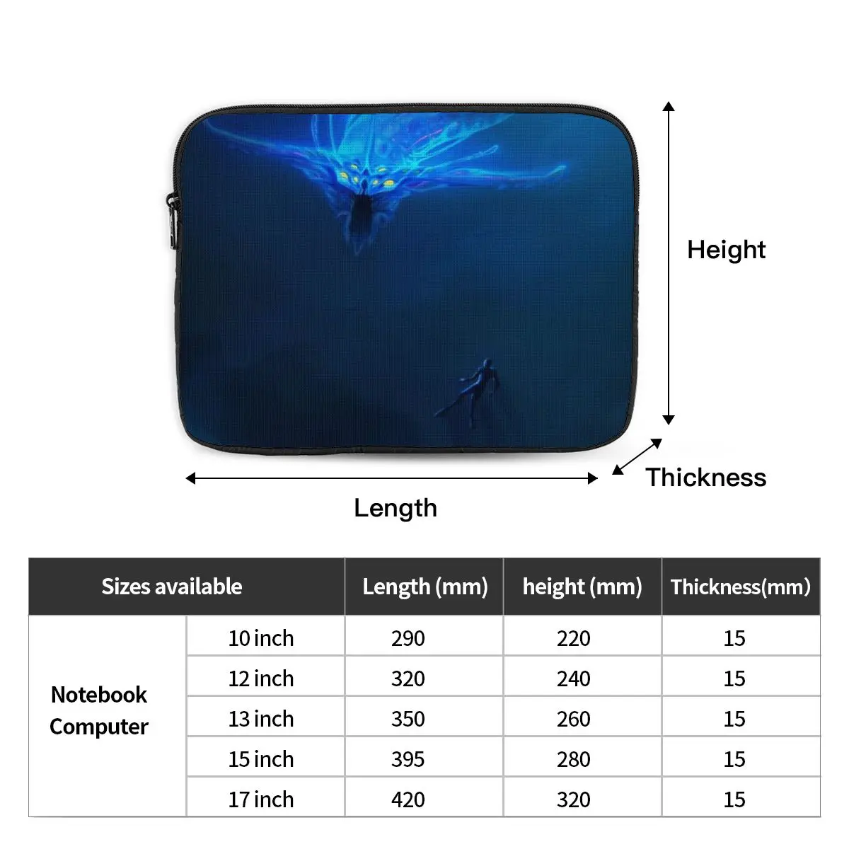 Subnautica- Ghost Leviathan Poster Notebook Laptop Bag10 12 13 15 17 Inch For Macbook Air Pro Tablet Shockproof Case Bag