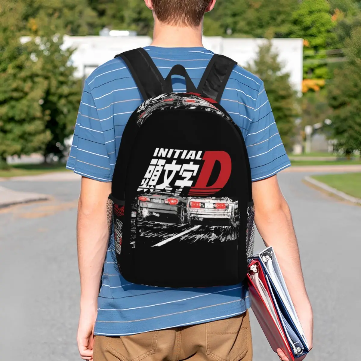 Initial D - Mountain Drift Racing Tandem Takahashi Backpack Student Boy Girl BookBag Men Women School Bag Computer Shoulder Bags