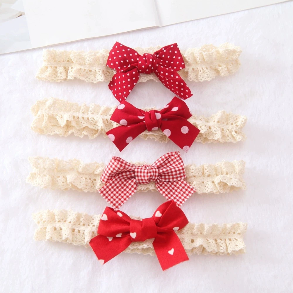 

Baby Bows Headband Girls Red Bowknot Hairbands Children Princess Handmade Elastic Headwrap Toddler Korean Style Turban Kawaii
