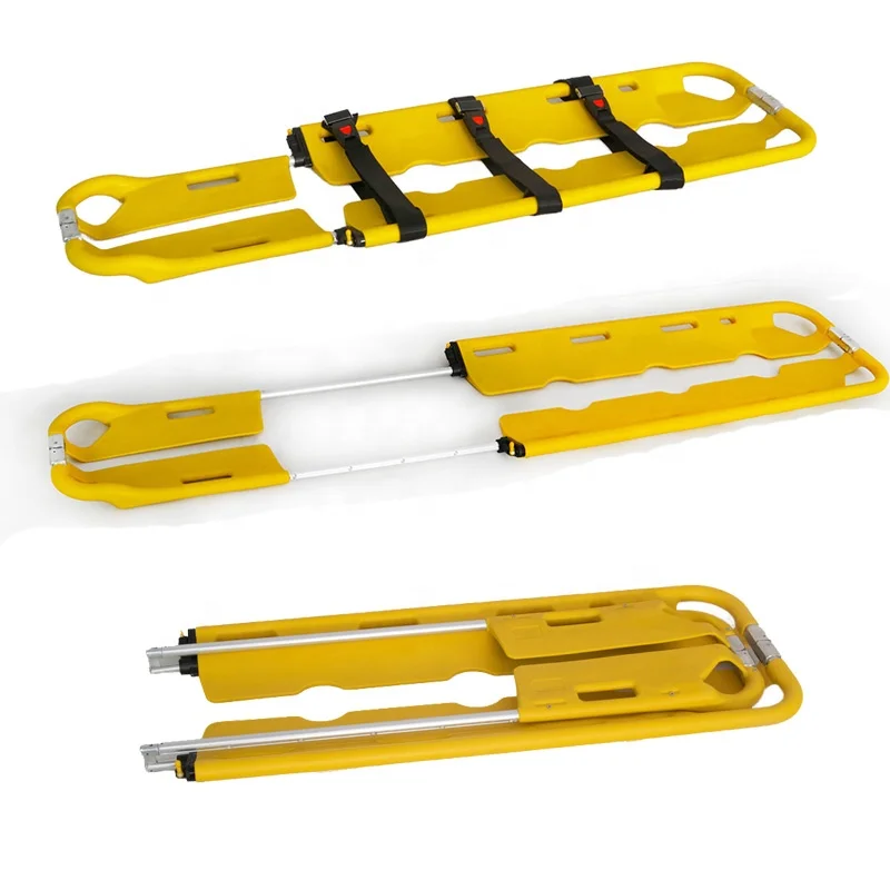 High-Strength PE Plastic Multifunctional Rescue Stretcher Retractable Folding Split First-Aid Device Shovel Shifter Bed