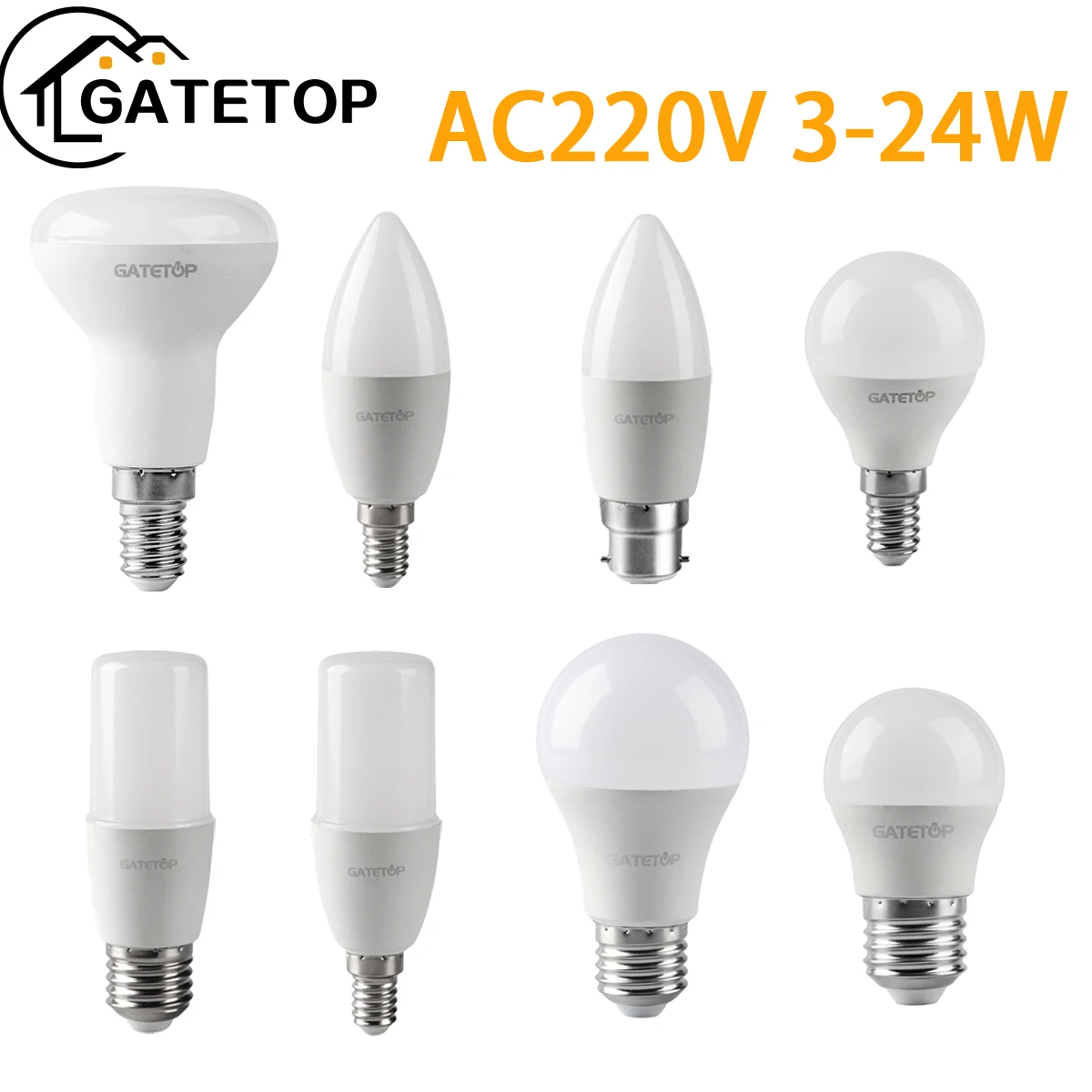 LED Energy Saving Bulb AC220V E14 E27 B22 3w-24w 3000K 4000K 6000K Lamp With Ce Rohs For Home Office Interior Decoration