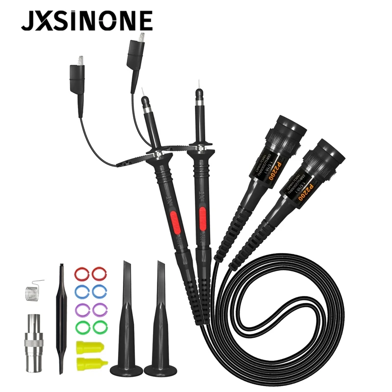 JXSINONE wysokiej jakości seria P2000 DC-60 MHz ~ 200 MHz sonda oscyloskopowa X1/X10 P2060 P2100 P2200 zestaw przewodów pomiarowych BNC