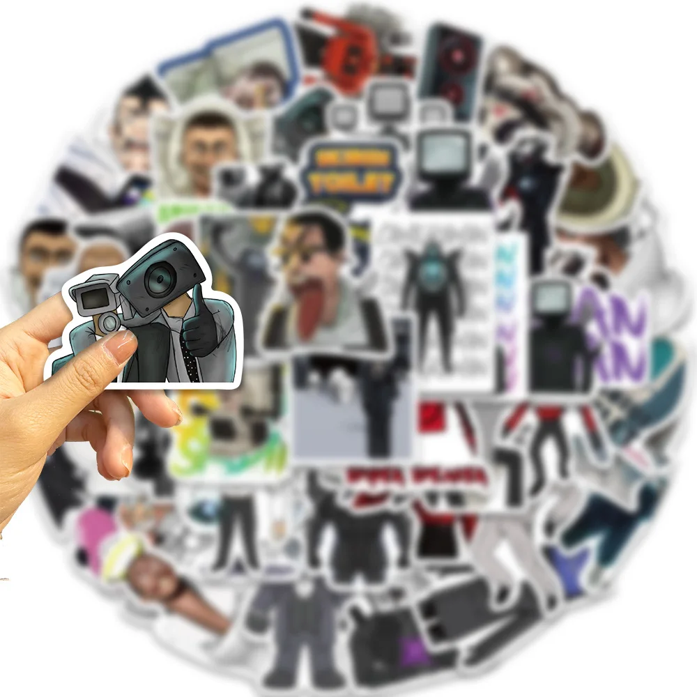 10/30/50PCS Cartoon abstract Skibidi Toilet Waterproof Stickers for Water Cup Phone Computer Notebook Stationery Luggage