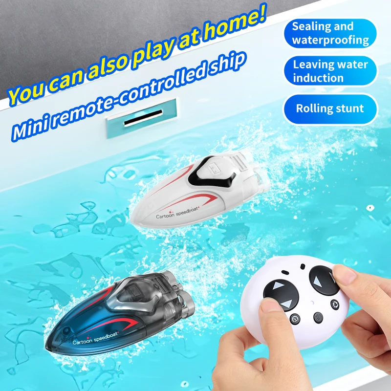 Mini Rc Boot Kinderen Speelgoed Afstandsbediening Schip Voor Zwembad Radiografisch Bestuurbare Speedboot Kids Cadeau Waterdicht Water Elektrisch Speelgoed