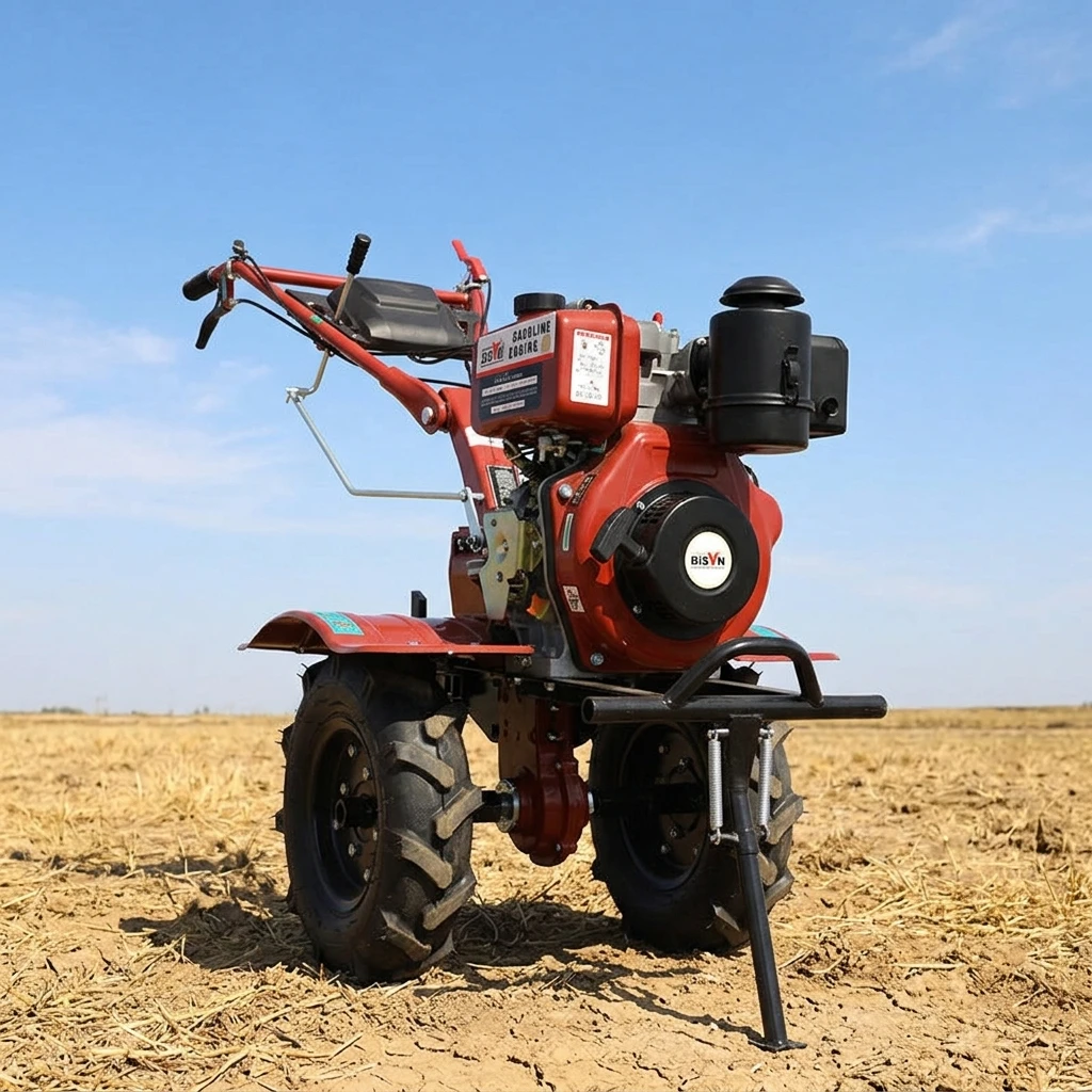 6HP Agricultural Field Management Machine Mini Land Ditching Machinery Diesel Power Tiller Cultivator Walking Tractor