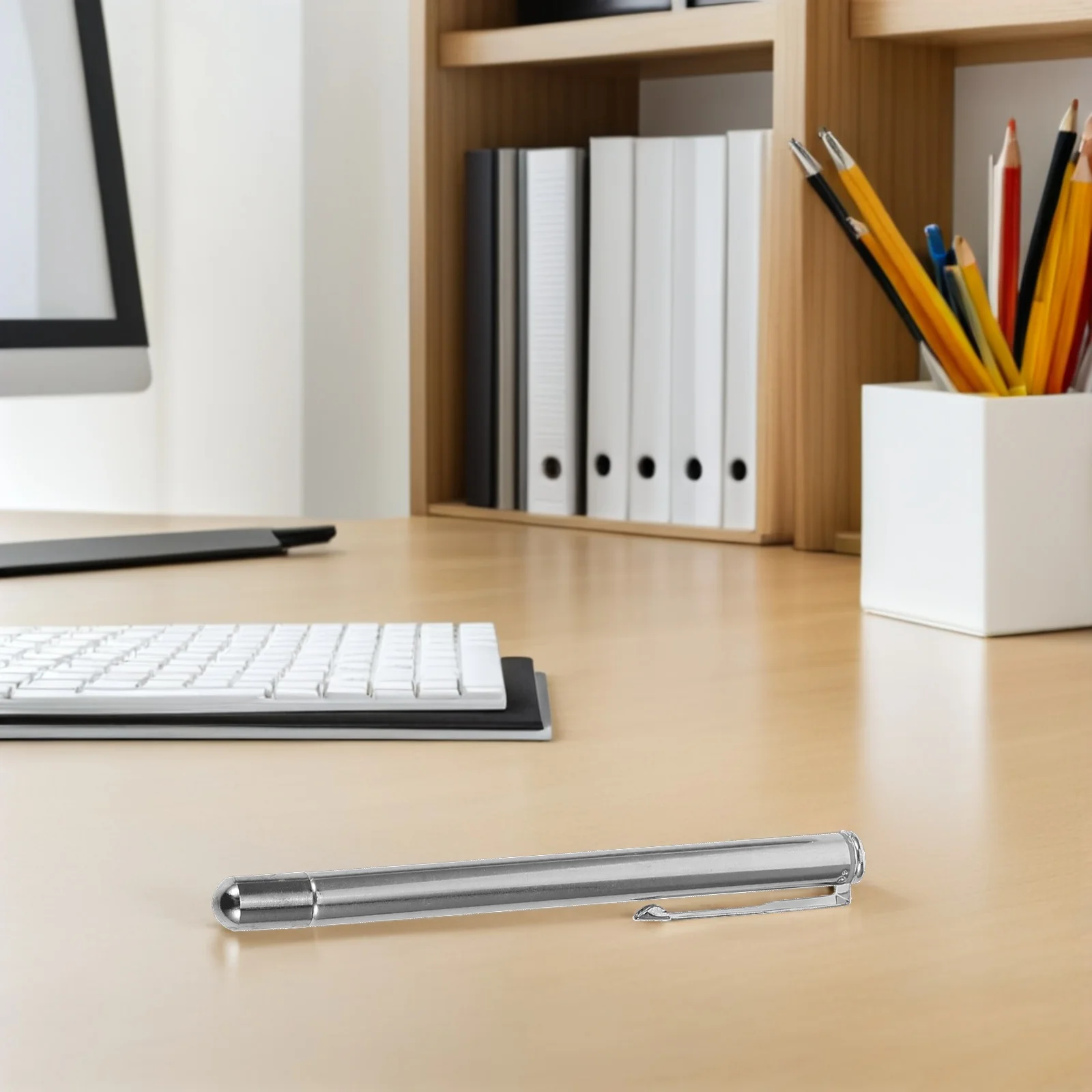 

Handheld Display White Board Whiteboard Pointer for Teacher Silver Metal Teacher's