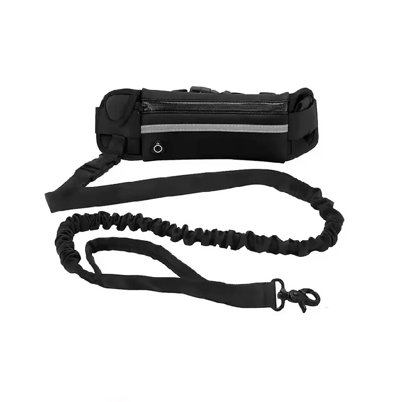 1PC Hands Free Dog Leash Reflective Elastic Retractable with Waist Bag Adjustable Traction Rope for Dog Running Walking Training