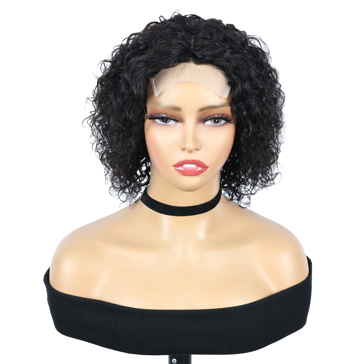 4x1 Lace Closure Wigs Short Pixie Cut Lace Closure Wigs Natural Color Curly Pixie Cut Human Hair Wigs For Woman