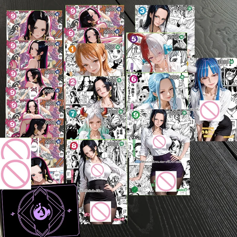 Suitable for Anime One Piece Cosplay White Shirt Goddess Yamato Color Flash Card Boa Hancock Ulti Uta Nami ACG Collection Card