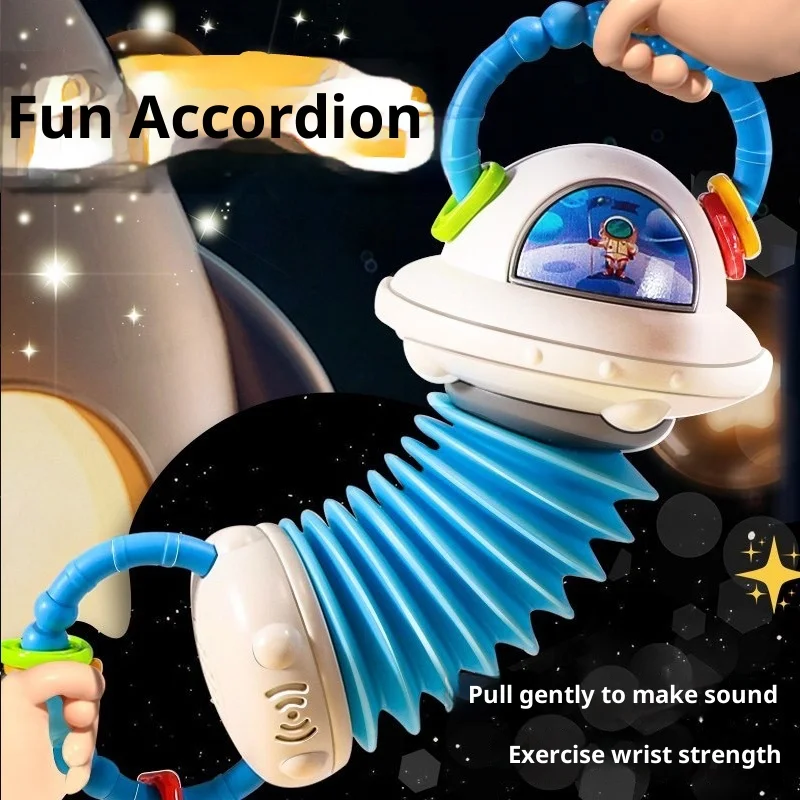 Baby-Simulations-Akkordeon-Instrument, Montessori-Kinderspielzeug, beruhigende frühpädagogische Handgeige Geige für Kleinkinder