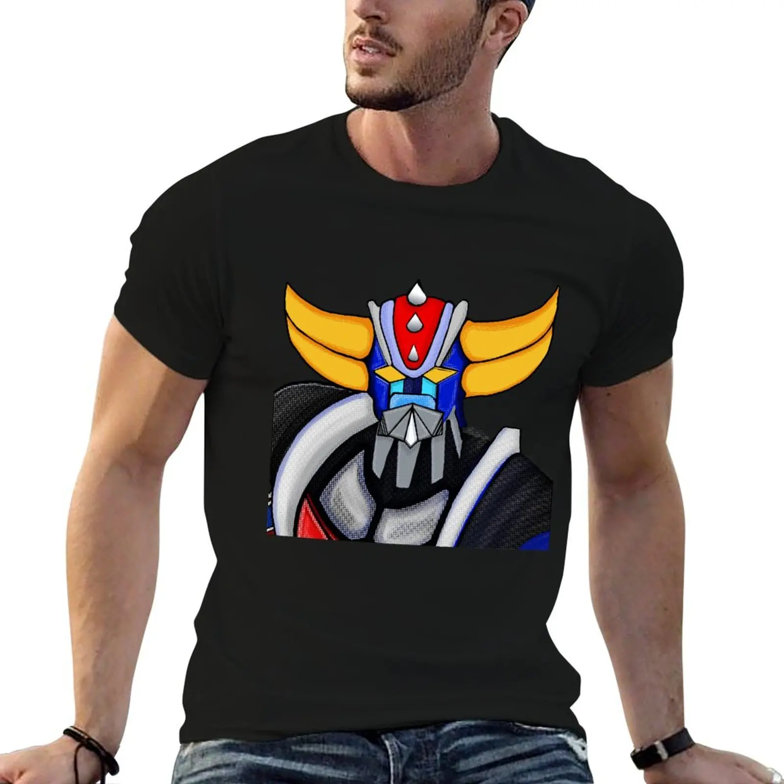 goldorak, grendizer face portrait T-Shirt man t shirt summer man t shirts cotton T-Shirt