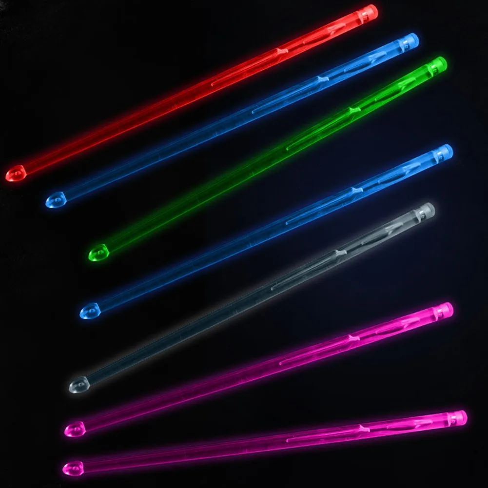 1Pair 5A Drum Stick Glow In The Dark Stage Performance Luminous Drumstick Party Performance Luminous Jazz Drumsticks